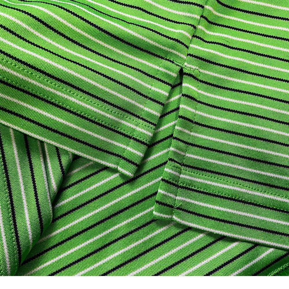 Men's Ashworth Golf Polo Activewear 3XL Green White Black Pin Stripe - Picture 12 of 13